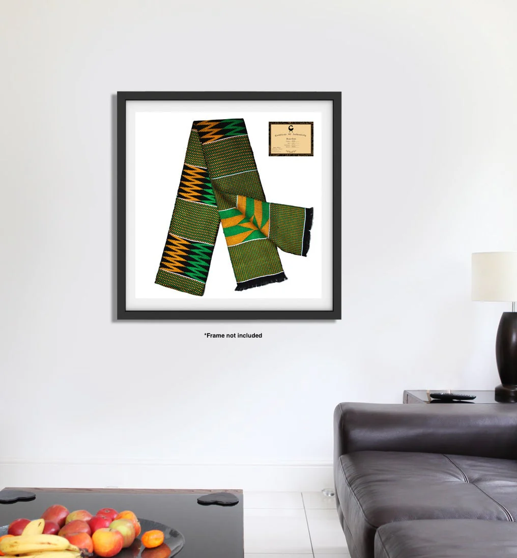Traditional Double Weave GOLD DUST Kente Cloth Scarf Sash - Image 6