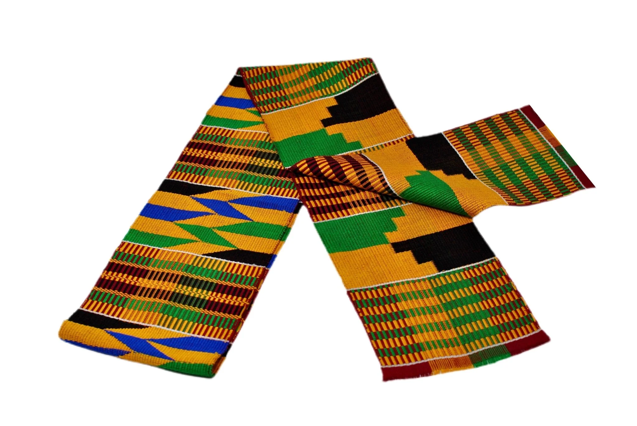 Traditional Double Weave Kente Cloth Scarf Sash - Image 3