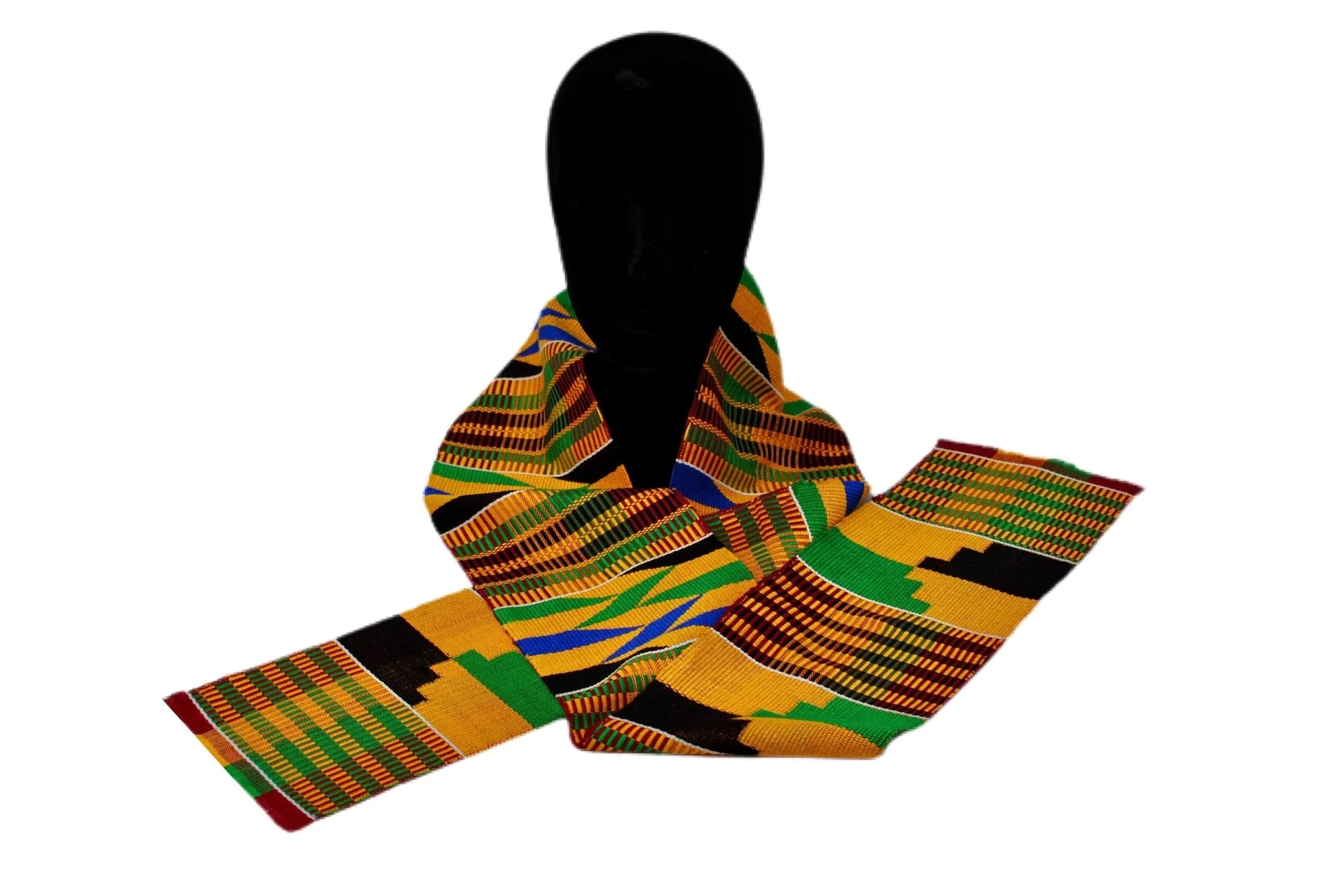 Traditional Double Weave Kente Cloth Scarf Sash - Image 4