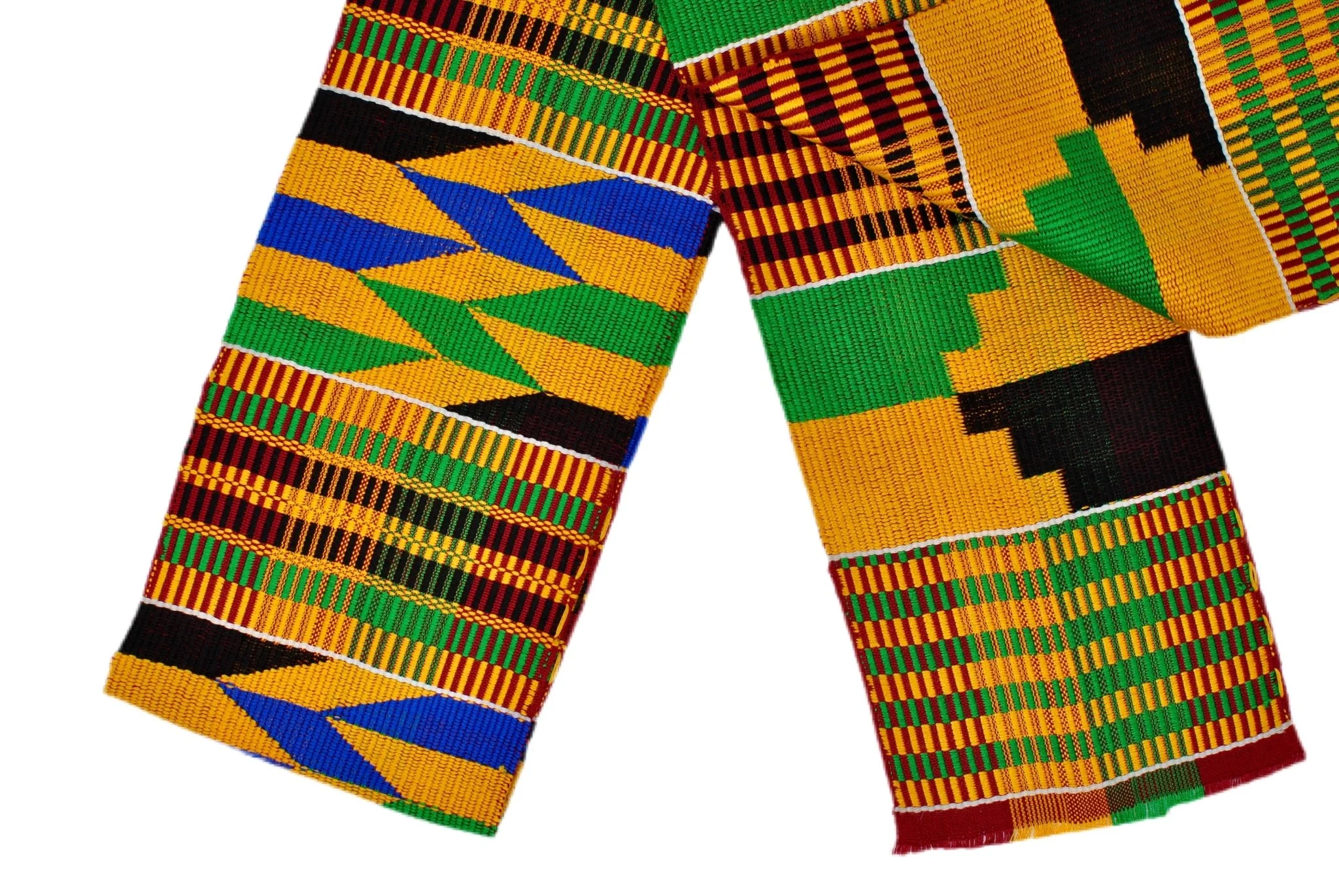 Traditional Double Weave Kente Cloth Scarf Sash - Image 5